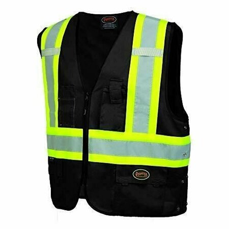 JACKSON SAFETY Hi Vis Safety Vest, Black, L/XL V1021571U-L/XL